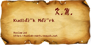 Kudlák Márk névjegykártya